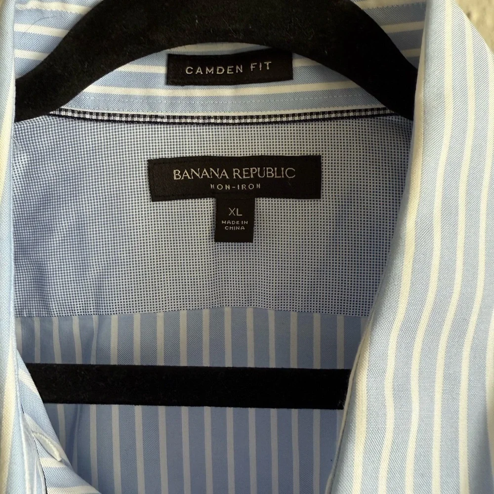 Banana Republic Blue and White Dress Shirt with Pinstripes